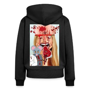 Mouse Killing People - Sweat à capuche zippé Premium bio Femme - noir - Dos - Julia (174cm)
