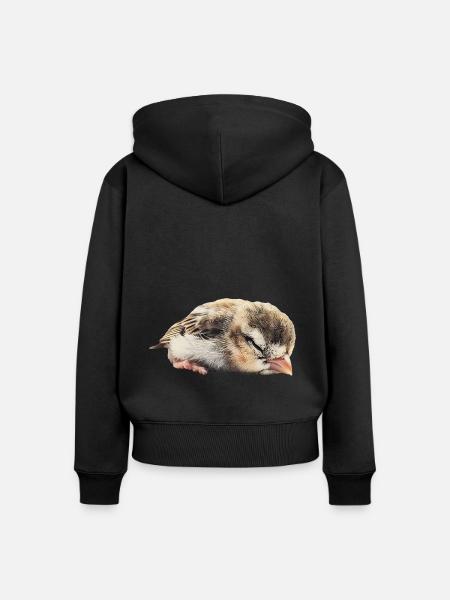 Finch Bird - Frauen Premium Bio Zip Hoodie - Schwarz
