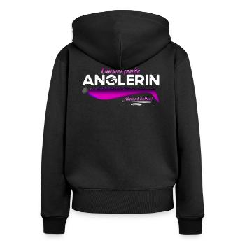 Stunning angler - Women's Premium Organic Zip Hoodie - black - Back - Julia (174cm)