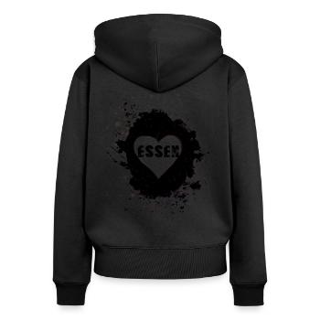 ruhrpott, herz, ,schwarz,love,ruhrgebiet,essen - Frauen Premium Bio Zip Hoodie - Schwarz - Hinten - Julia (174cm)