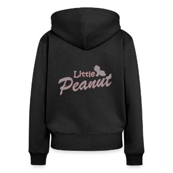 Kleine Erdnuss. Neues Baby. * Bestseller * Junge. Mädchen - Frauen Premium Bio Zip Hoodie - Schwarz - Hinten - Julia (174cm)