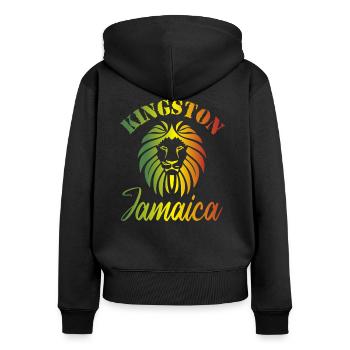 Kingston Town Jamaica Backpacker Travel - Sweat à capuche zippé Premium bio Femme - noir - Dos - Julia (174cm)