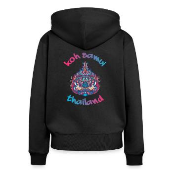 Koh Samui Thailand Backpacker Reisen - Frauen Premium Bio Zip Hoodie - Schwarz - Hinten - Julia (174cm)