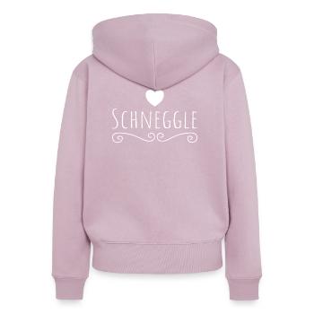 Schneggle Schwobe Mädle - Frauen Premium Bio Zip Hoodie - Altrosa - Hinten - Julia (174cm)