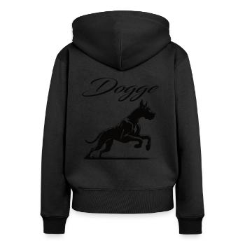 Proud of my Great Dane – Majestic, faithful, gentle - Women's Premium Organic Zip Hoodie - black - Back - Julia (174cm)