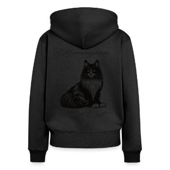 Norwegian Forest Cat, Wild, Strong and Beautiful - Women's Premium Organic Zip Hoodie - black - Back - Julia (174cm)