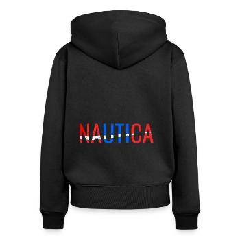 Naviguez dans les vagues de la vie avec Nautica - Sweat à capuche zippé Premium bio Femme - noir - Dos - Julia (174cm)