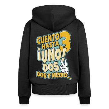 Comptez jusqu’à 3 - Sweat à capuche zippé Premium bio Femme - noir - Dos - Julia (174cm)