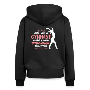 Gymnastics Gymnastics - Women's Premium Organic Zip Hoodie - black - Back - Julia (174cm)