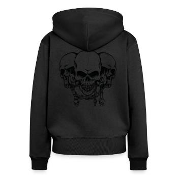 Skull, skulls with chains - Women's Premium Organic Zip Hoodie - black - Back - Julia (174cm)