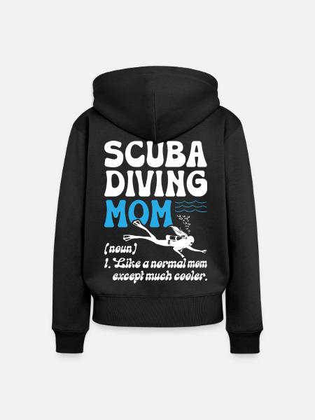 Scuba Diving Mom - Frauen Premium Bio Zip Hoodie - Schwarz