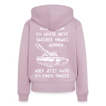 Tank - Women's Premium Organic Zip Hoodie - dusky pink - Back - Julia (174cm)