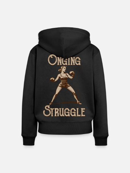 Ständiger Kampf - Frauen Premium Bio Zip Hoodie - Schwarz