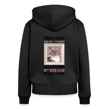 Godmother Aunt Godmother Baptismal Godchild - Women's Premium Organic Zip Hoodie - black - Back - Julia (174cm)