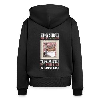 Godmother Aunt Godmother Baptismal Godchild - Women's Premium Organic Zip Hoodie - black - Back - Julia (174cm)