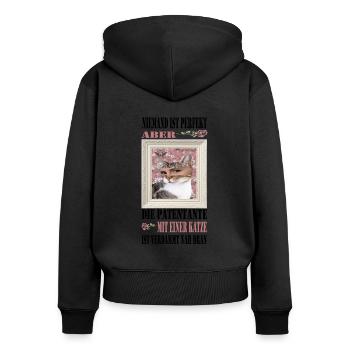 Godmother Aunt Godmother Baptismal Godchild - Women's Premium Organic Zip Hoodie - black - Back - Julia (174cm)
