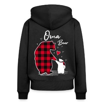 Granny Bear - Women's Premium Organic Zip Hoodie - black - Back - Julia (174cm)