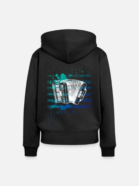 Akkordeon - Frauen Premium Bio Zip Hoodie - Schwarz