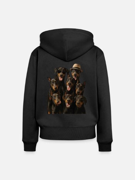 Dobermann - Frauen Premium Bio Zip Hoodie - Schwarz