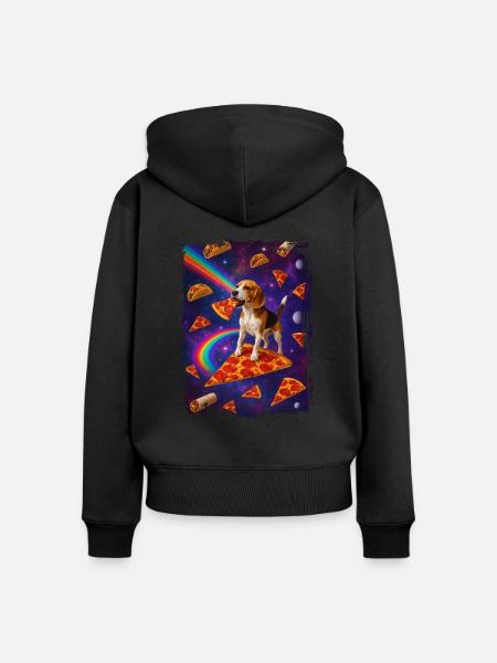 Beagle - Frauen Premium Bio Zip Hoodie - Schwarz