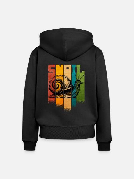 Schnecke - Frauen Premium Bio Zip Hoodie - Schwarz
