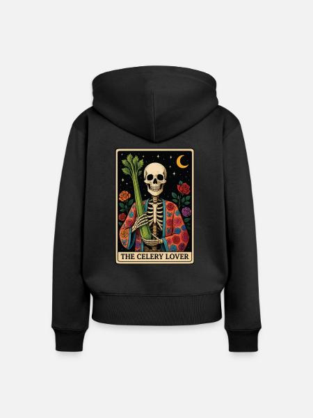 Sellery Tarot - Frauen Premium Bio Zip Hoodie - Schwarz