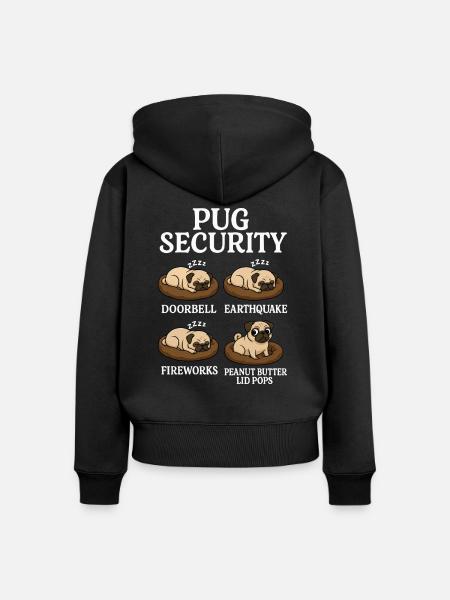 Mops - Frauen Premium Bio Zip Hoodie - Schwarz