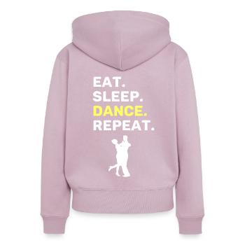 Tanzen lustiger Spruch Tanzpaar - Frauen Premium Bio Zip Hoodie - Altrosa - Hinten - Julia (174cm)