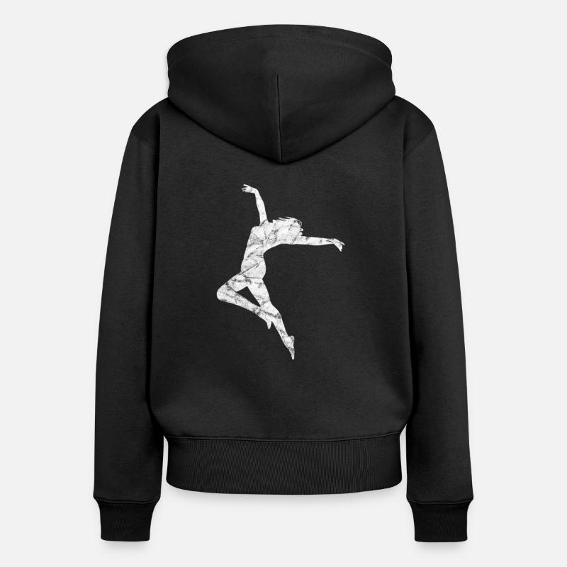 danse - Sweat à capuche zippé Premium bio Femme - noir