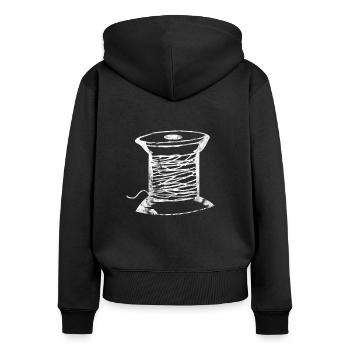couture - Sweat à capuche zippé Premium bio Femme - noir - Dos - Julia (174cm)