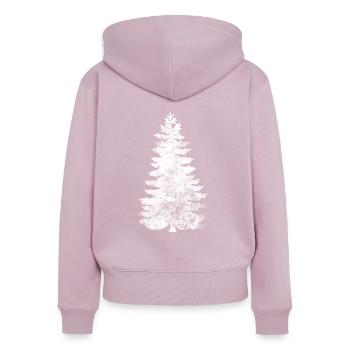 Weihnachtsbaum - Frauen Premium Bio Zip Hoodie - Altrosa - Hinten - Julia (174cm)