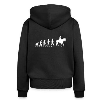 horse riding - Women's Premium Organic Zip Hoodie - black - Back - Julia (174cm)