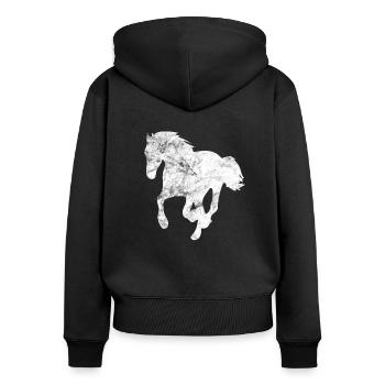 Horse riding Horsewoman Riding sport - Women's Premium Organic Zip Hoodie - black - Back - Julia (174cm)