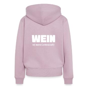 Wine saying wine drinker - Women's Premium Organic Zip Hoodie - dusky pink - Back - Julia (174cm)