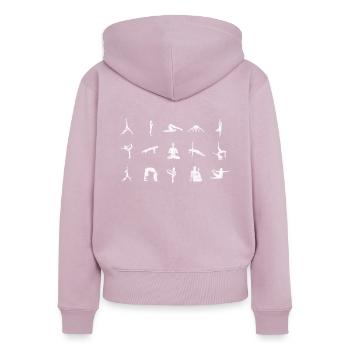 Exercices de yoga yoga fitness - Sweat à capuche zippé Premium bio Femme - rose poudré - Dos - Julia (174cm)