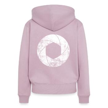 Kameralinse Kamera Linse Fotograf - Frauen Premium Bio Zip Hoodie - Altrosa - Hinten - Julia (174cm)