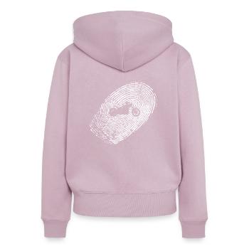 Motorradfahrer - Frauen Premium Bio Zip Hoodie - Altrosa - Hinten - Julia (174cm)