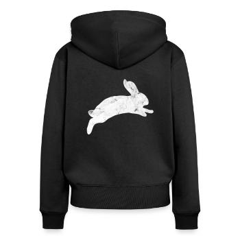 Hare - Women's Premium Organic Zip Hoodie - black - Back - Julia (174cm)