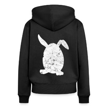 Hare - Women's Premium Organic Zip Hoodie - black - Back - Julia (174cm)