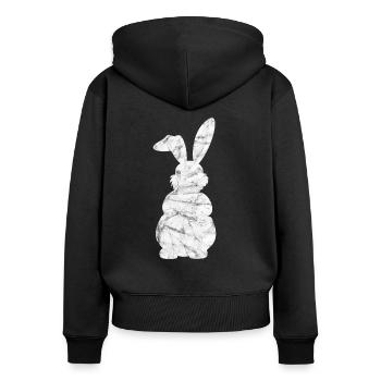 Hare - Women's Premium Organic Zip Hoodie - black - Back - Julia (174cm)