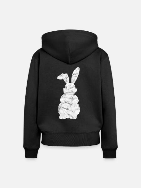 Hare - Women's Premium Organic Zip Hoodie - black