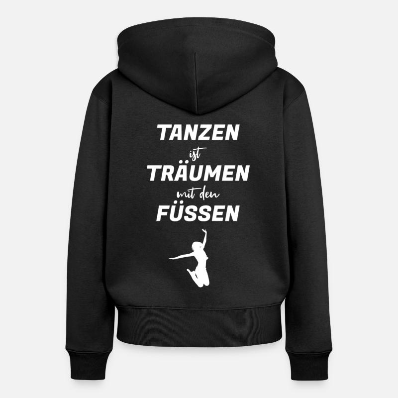 professeur de danse - Sweat à capuche zippé Premium bio Femme - noir