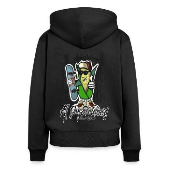 skateboard - Women's Premium Organic Zip Hoodie - black - Back - Julia (174cm)