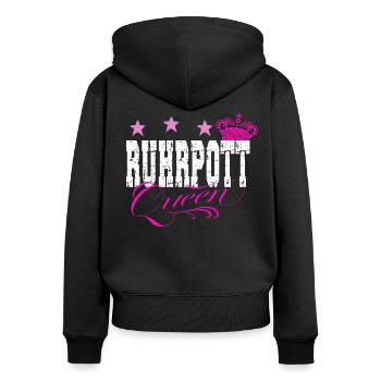 Ruhrpott Queen Ruhrgebiet Frauen Mädchen - Frauen Premium Bio Zip Hoodie - Schwarz - Hinten - Julia (174cm)