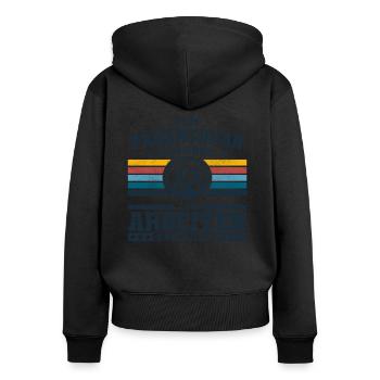 Zum Panantukan geboren - Kampfsport dirty boxing - Frauen Premium Bio Zip Hoodie - Schwarz - Hinten - Julia (174cm)