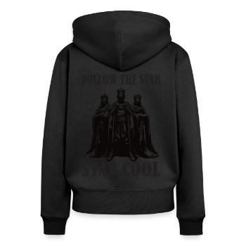 Drei Heiligen Könige - Weisen aus dem Morgenland - Frauen Premium Bio Zip Hoodie - Schwarz - Hinten - Julia (174cm)