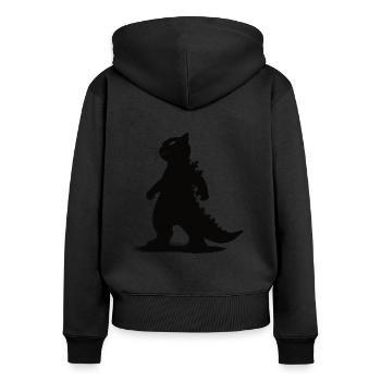 Cat Kaiju – Film de monstres et fans de chats, attention ! - Sweat à capuche zippé Premium bio Femme - noir - Dos - Julia (174cm)