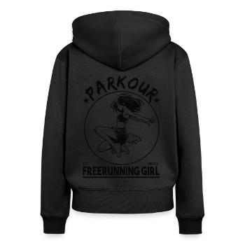 Parkour - Freerunning Girl - Women's Premium Organic Zip Hoodie - black - Back - Julia (174cm)