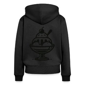 Eiscreme Design für den Eis und Eisdielen Fan - Frauen Premium Bio Zip Hoodie - Schwarz - Hinten - Julia (174cm)