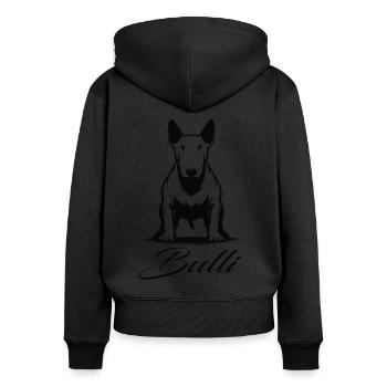 Bull Terrier Design – Character and Strength - Women's Premium Organic Zip Hoodie - black - Back - Julia (174cm)
